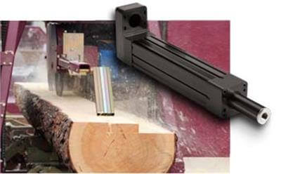 RSA electric linear actuator in sawmill